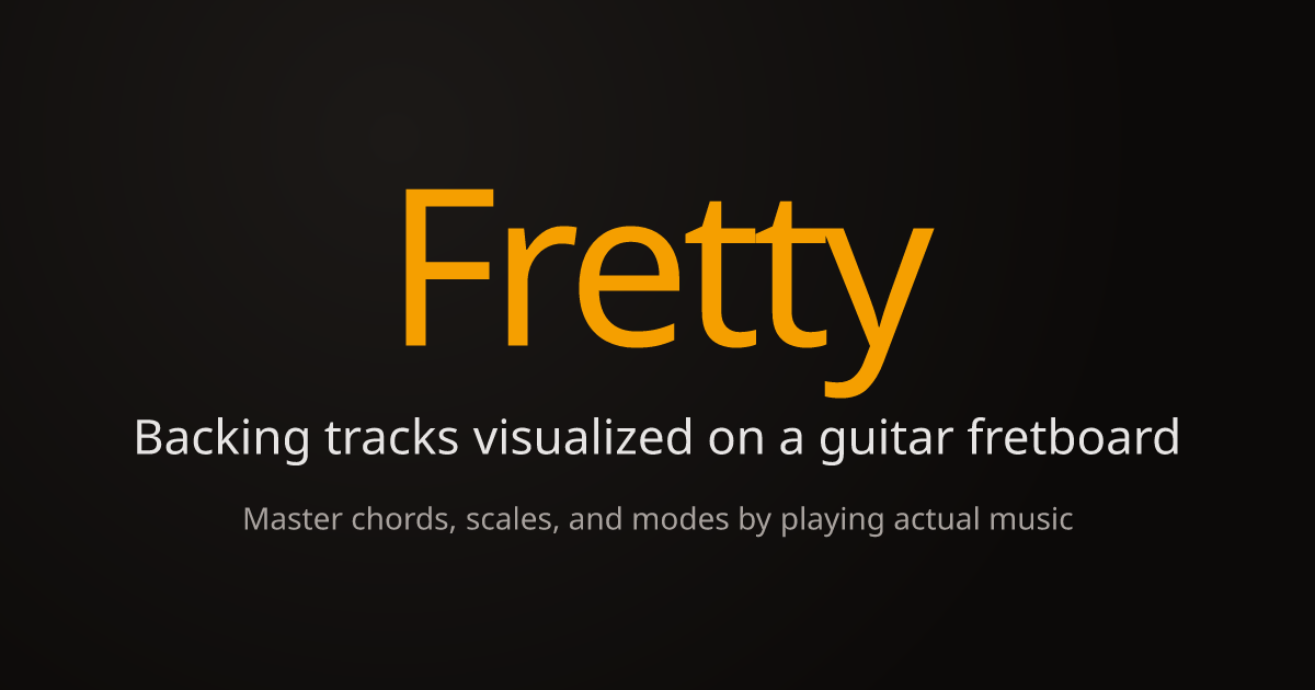 Fretty - Backing tracks visualized on a guitar fretboard